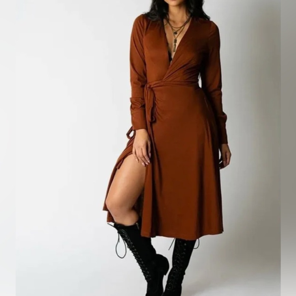 JOYFOLIE Mia Joy Oralie Dress In Rust
